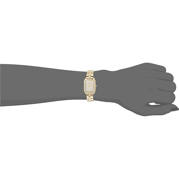✨ Anne Klein Bracelet Watch Women Gold Mineral Crystal Textured Dial Clasp Watch - Picture 7 of 9